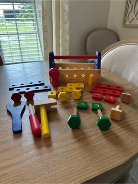 Wooden Kids Tool Set - Colorful Pretend Play Construction Kit Melissa and Doug